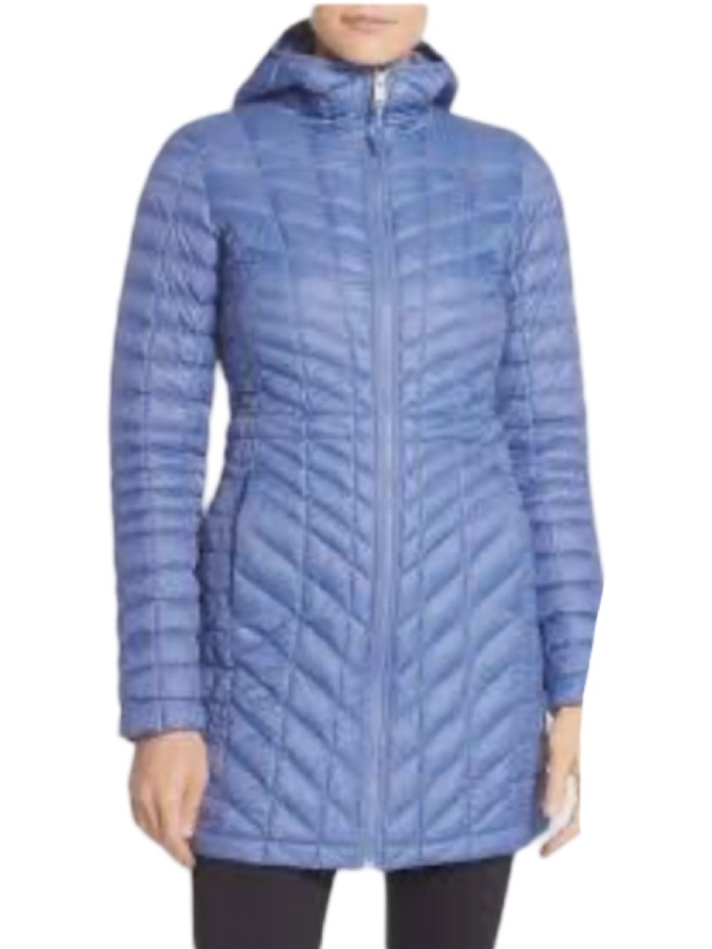The North Face Women's ThermoBall Eco Parka Puffer Jacket Hooded Size L Blue